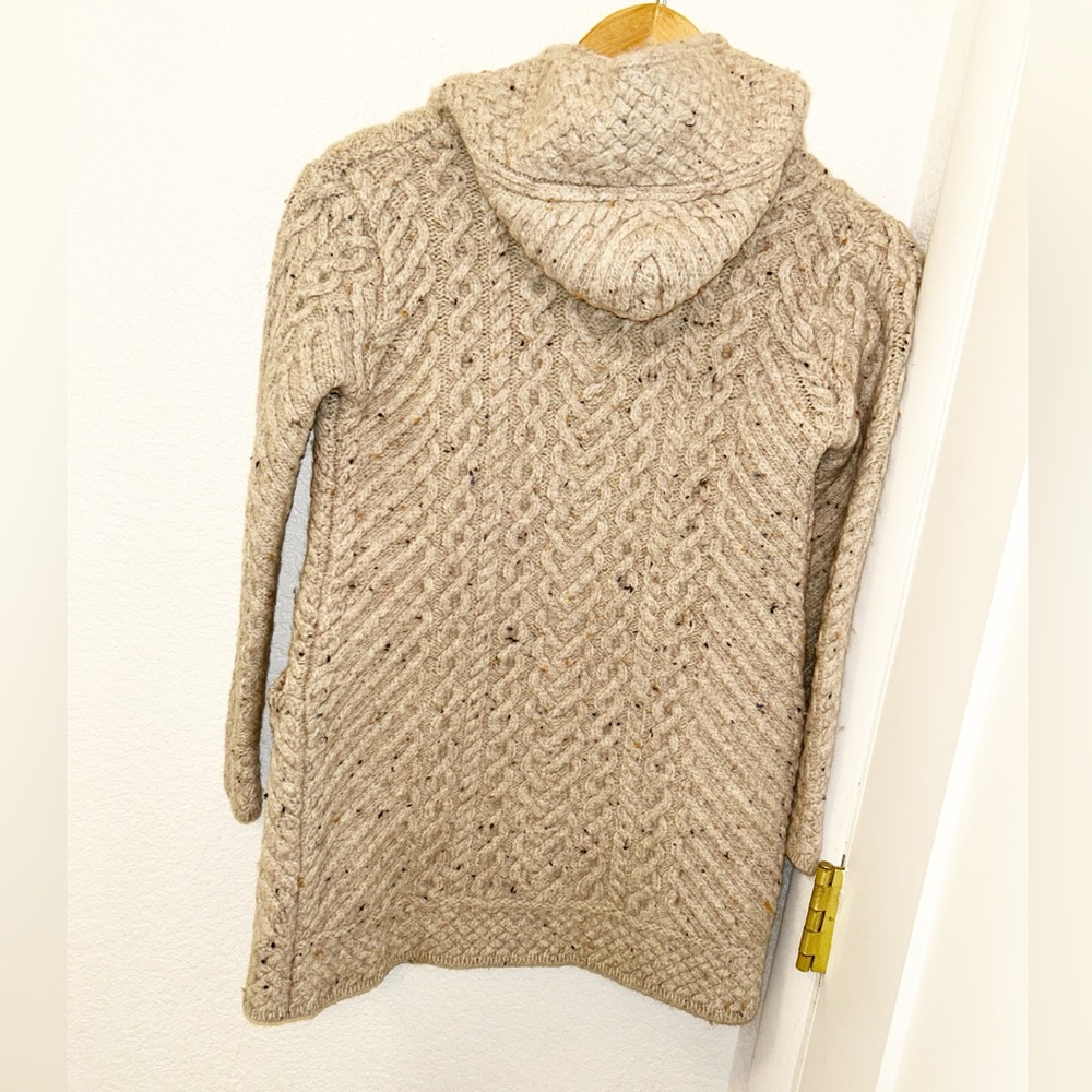 ARAN CRAFTS Aran Knit Coatigan with Celtic Knot Side Zip in Oatmeal SZ: Small - Picture 15 of 15